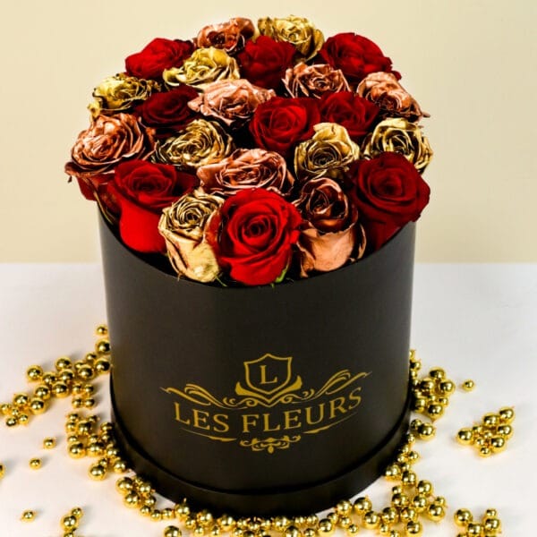12 rosas Metalizadas - Les Fleurs Madrid