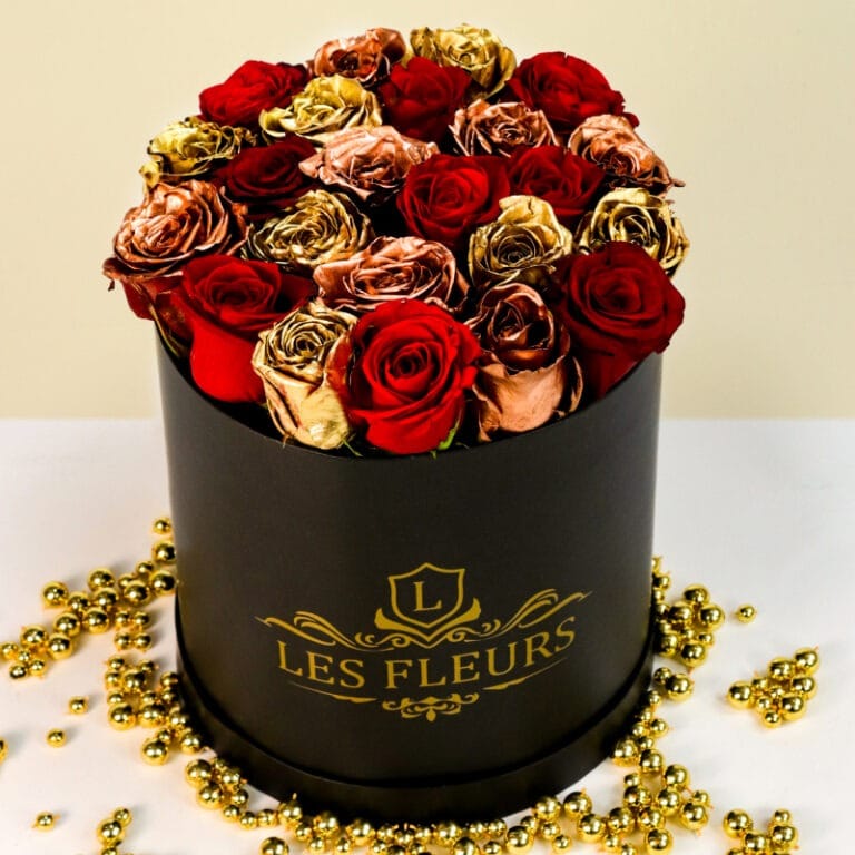 12 rosas Metalizadas - Les Fleurs Madrid