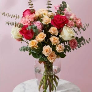Afrodita Les Fleurs rosas colores jarrón