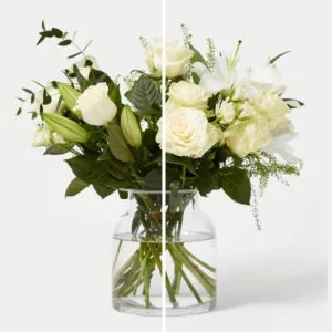 Ramo de rosas blancas y lirios Les Fleurs