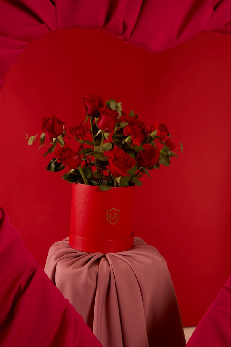 Caja Floral Red Velvet - Les Fleurs Madrid